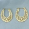 Lace Cut Out Hoop Earrings In 14k Yellow Gold