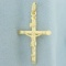 Italian Crucifix Cross Pendant In 18k Yellow Gold