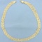 Italian Reversable 16 Inch Woven Braided Multi Strand Herringbone Necklace In 14k Yellow Gold