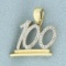 Diamond Number 100 Pendant Or Charm In 10k Yellow Gold