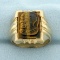 Mens Tiger's Eye Roman Soldier Cameo Ring In 10k Yellow Gold