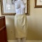 Michael Kors Vintage Off White Leather Pencil Skirt 8