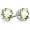 10mm Round Cut Green Amethyst 7.5ctw Stud Earrings In Sterling Silver