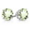 8mm Round Cut Green Amethyst 3.75ctw Stud Earrings In Sterling Silver