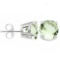 5mm Round Cut Green Amethyst .9ctw Stud Earrings In Sterling Silver
