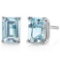 7x5mm Emerald Cut Sky Blue Topaz 2ctw Stud Earrings In Sterling Silver