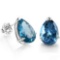 7x5mm Pear Cut London Blue Topaz 2ctw Stud Earrings In Sterling Silver