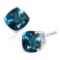 6mm Cushion Cut London Blue Topaz 2ctw Stud Earrings In Sterling Silver