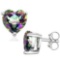6mm Heart Cut Mystic Topaz 2ctw Stud Earrings In Sterling Silver