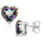 5mm Heart Cut Mystic Topaz 1ctw Stud Earrings In Sterling Silver