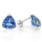 5mm Trillion Cut London Blue Topaz 1.2ctw Stud Earrings In Sterling Silver