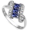 Lab Tanzanite And Diamond Scroll Ring In Sterling Silver