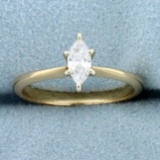 1/3ct Marquise Diamond Solitaire Engagement Ring In 14k Yellow And White Gold