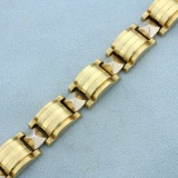 Designer Link Two Tone Bracelet In 14k Yellow And White Gold