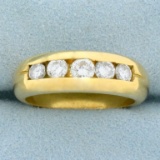 Mens 1ct Tw Diamond Anniversary Or Wedding Ring In 18k Yellow Gold