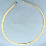 Italian Made 16 Inch Omega Link Necklace In 14k Yellow Gold
