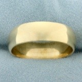Mens Wide 7mm Wedding Band Ring In 14k Yellow Gold