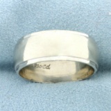 Wide 8mm Wedding Band Ring In 14k White Gold