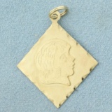 Engravable Girl Pendant In 14k Yellow Gold