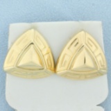 Pyramid Shaped Earrings In 14k Yellow Gold