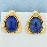 Lapis Lazuli Stud Earrings In 14k Yellow Gold