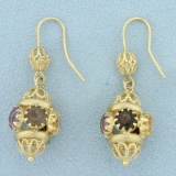 Multi Color Gemstone Dangle Chandelier Earrings In 18k Yellow Gold