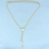 Diamond Lariat Y Necklace In 14k Yellow Gold