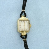 Vintage Ladies Hamilton Watch In Solid 14k Gold Case