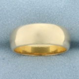 Mens Wide Wedding Band Ring In 14k Yellow Gold