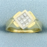 Princess Diamond Ring In 18k Yellow Gold