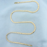 20 Inch Italian Made Designer Link Chain Necklace In Solid 14k Yellow Gold