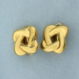 Vintage Designer Givenchy Logo Knot Clip On Earrings