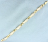 Two Tone Diamond Cut Link Bracelet In 14k White And Yellow Gold