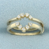 Diamond Ring Jacket For Pear Diamond In 14k Yellow Gold
