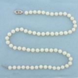 16.5 Inch Cultured Akoya Pearl Necklace In 14k White Gold