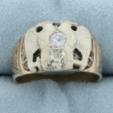 Vintage 32 Degree Scottish Rite Masonic Ring In 14k Yellow And White Gold
