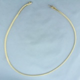 Italian 16 Inch Omega Link Necklace In 14k Yellow Gold