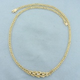 16 Inch Diamond Braided Rope Necklace In 14k Yellow Gold