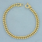 Italian Made Double Strand Ball Bead Bracelet In 18k Yellow Gold