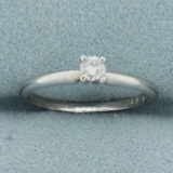 Diamond Solitaire Engagement Or Promise Ring In 14k White Gold