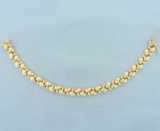Braided Puffy Designer Link Bracelet In 14k Yellow Gold. 11.6g.