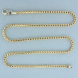 Italian 20 Inch Foxtail Link Chain Necklace In 14k Yellow Gold
