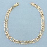 Italian Figaro Link Bracelet In 10k Yellow Gold