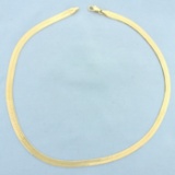 Italian 16 Inch Herringbone Link Chain Necklace In 14k Yellow Gold