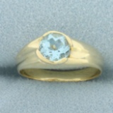 Italian Sky Blue Topaz Ring In 14k Yellow Gold