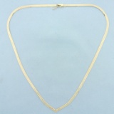 18 Inch Herringbone V Necklace In 14k Yellow Gold