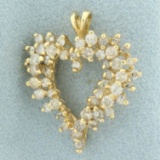 1ct Diamond Heart Pendant In 14k Yellow Gold