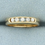 Womens Channel Set Diamond Wedding Band Ring In 14k Yellow Gold