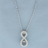 Infinity Design Dancing Diamond Necklace In 14k White Gold