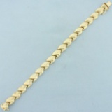 Italian High Polish And Satin Finish Puffy Link Bracelet In 14k Yellow Gold